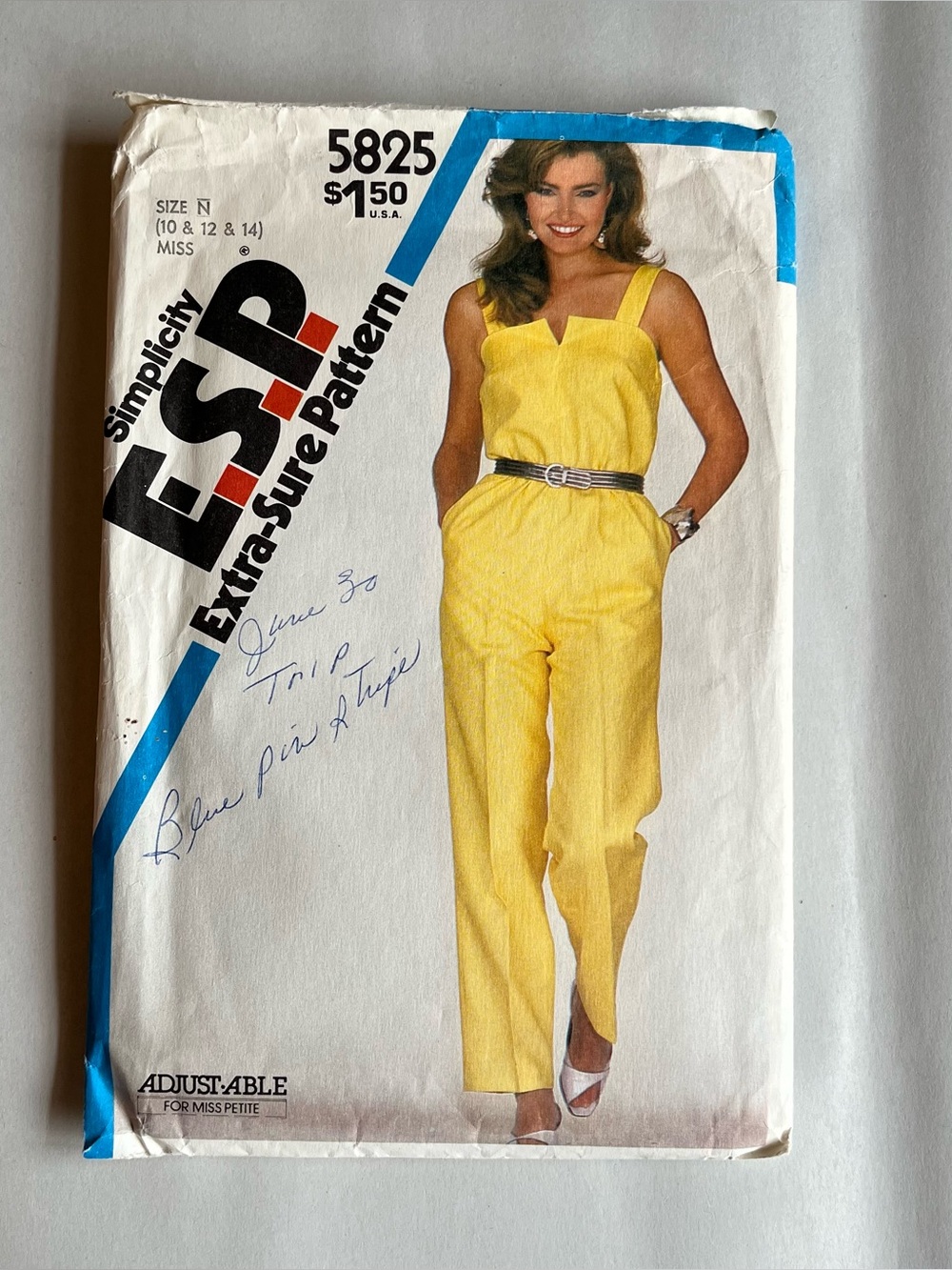 Vintage Simplicity E.S.P. 5825 Misses Jumpsuit Sewing Pattern Size 10-12-14